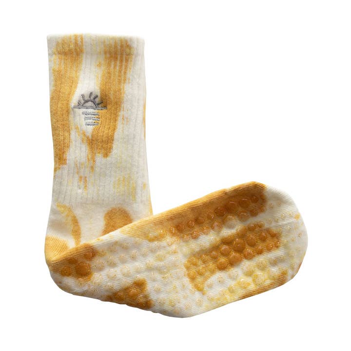 Pilates Grip Sock - Tie Dye Yellow for wholesale by Summer In May