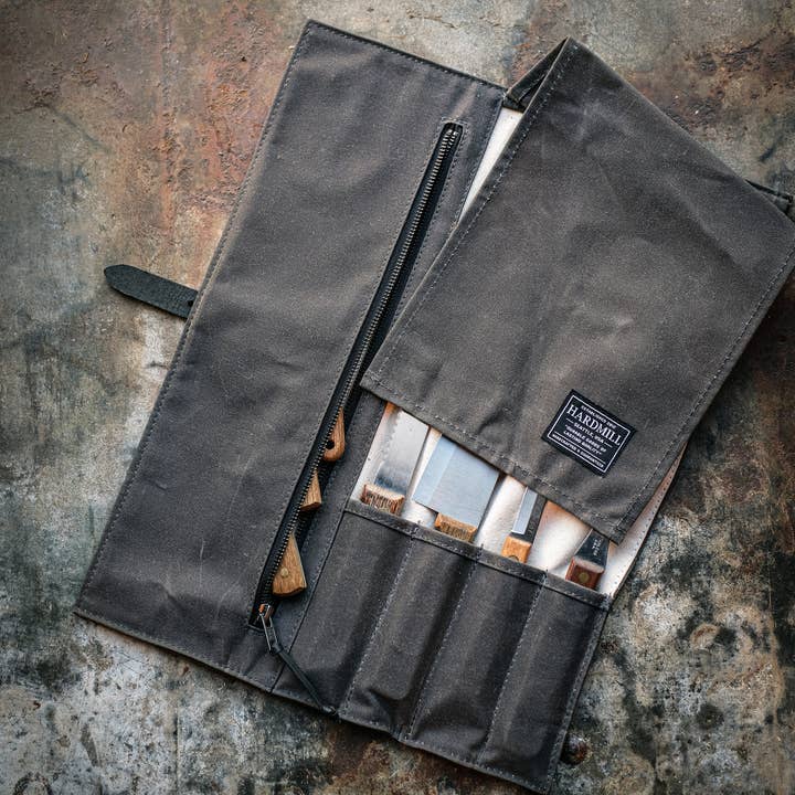Hardmill - Wholesale Knife Storage - Waxed Canvas Compact Knife Roll1
