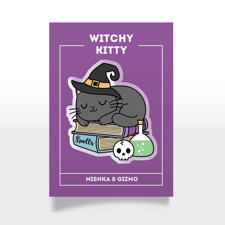 Spilla in acrilico con gattino per la vendita all'ingrosso da parte di Mishka And Gizmo