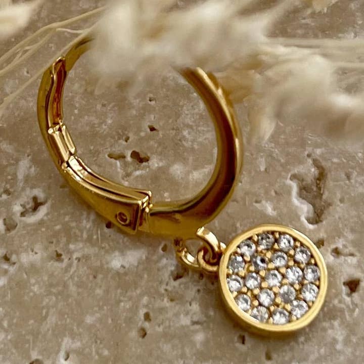 Pop Rund Vit Rhinestone Pavé Hoop för wholesale av My Little Bijou