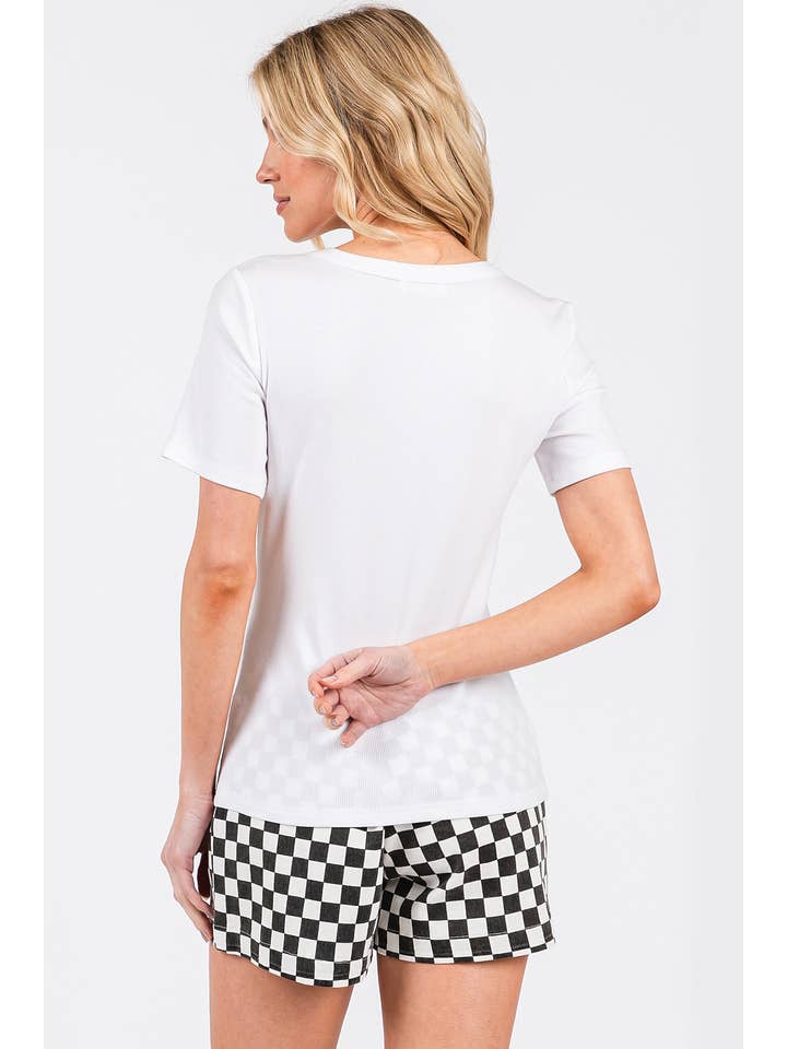 mittoshop – wholesale Stickad topp - Dam – RIBBAD RUNDHALSAD KORTÄRMAD KLASSISK BAS-T-SHIRT15