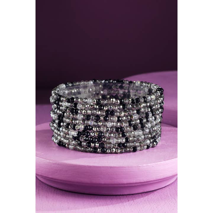 Urbanista - Vendita all'ingrosso Bracciale con perline - Bracciale elasticizzato con 10 pezzi di perline di vetro colorate