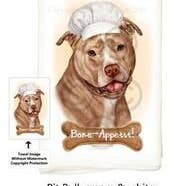Pet Gifts USA, LLC – wholesale Kökshandduk – Pit Bull grädde & vit oskurna mjöl säck kökshandduk