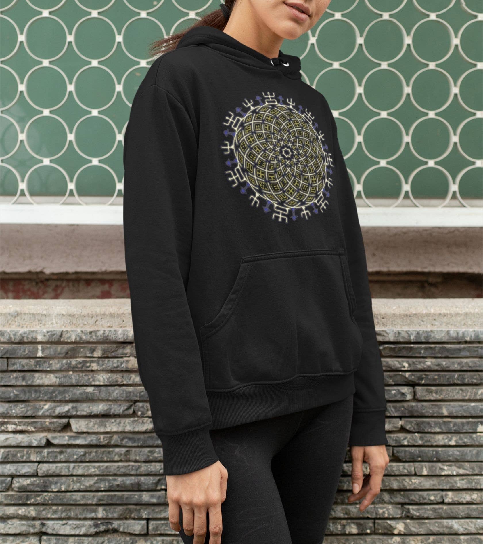 symbolika - Venta al por mayor Sudadera con capucha - Mujer - Sudadera con capucha unisex Vortex Cross - Hecho a pedido - Elección de colores0