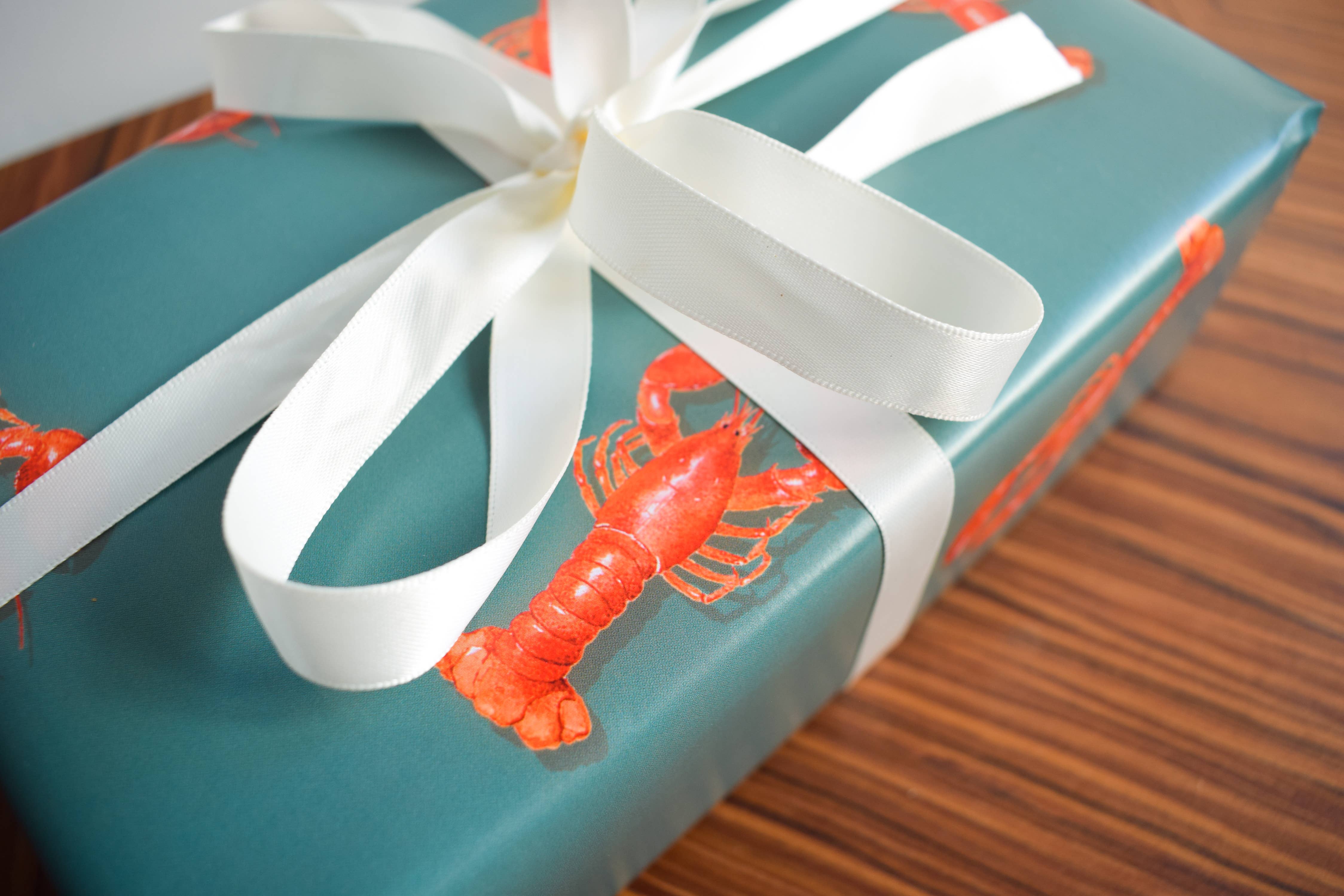 studio frewb - Wholesale Flat Wrap - Lobster gift wrap (teal) - single sheets 4
