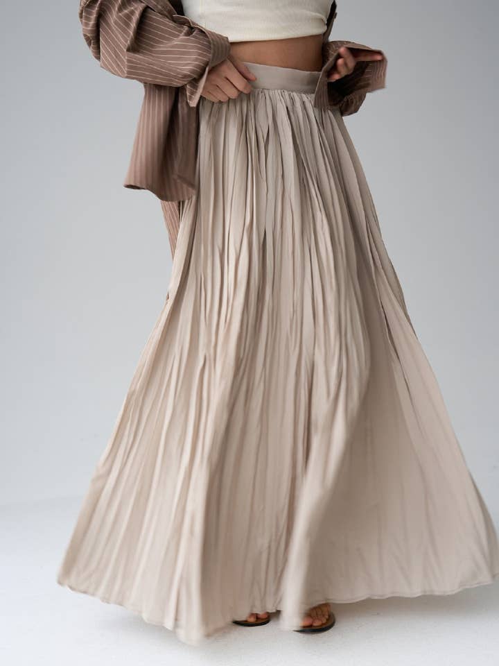 Design company-Fatma Balkir - Wholesale Skirt - Women's - Womens cotton maxi pleated skirt-boho skirt5