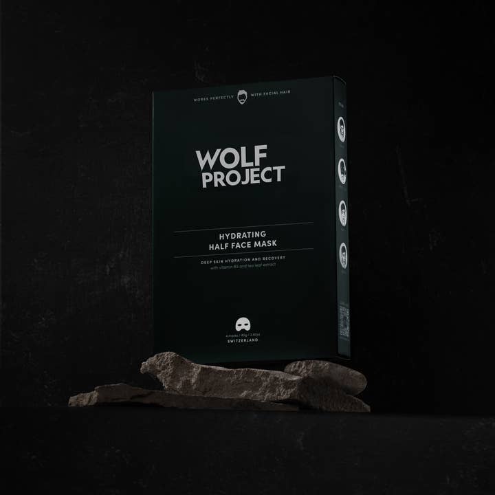 Wolf Project - Vendita all'ingrosso Maschera viso - Uomo - Maschera viso idratante in tessuto, confezione da 44