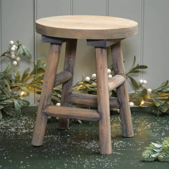 Sgabello Rotondo in Legno Riciclato Grande Ornamentale per la vendita all'ingrosso da parte di Langs