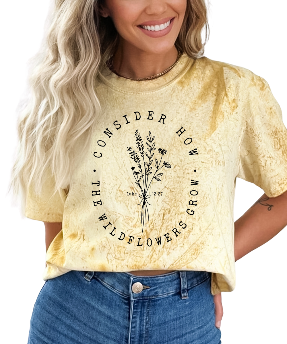 Desert Raine - Wholesale Screen Printed T-Shirt - Women's - Wildflower - Graphic Tee - Shirt Color Blast1