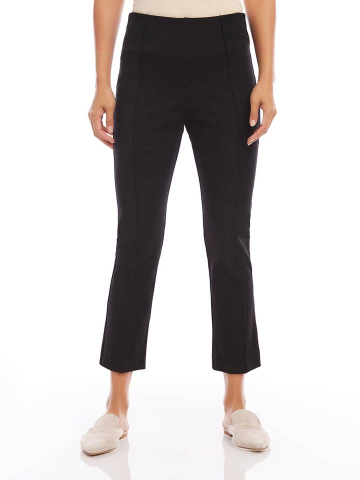 Noir Pantalon court à pinces taille petite en vente sur Faire0