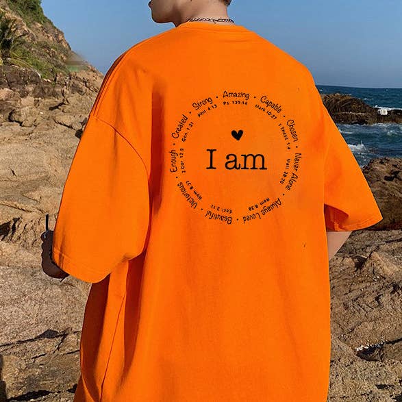 novaxau - Wholesale Screen printed t-shirt – Men′s - Love Who I am Letter Print Men's Cotton T-shirt2