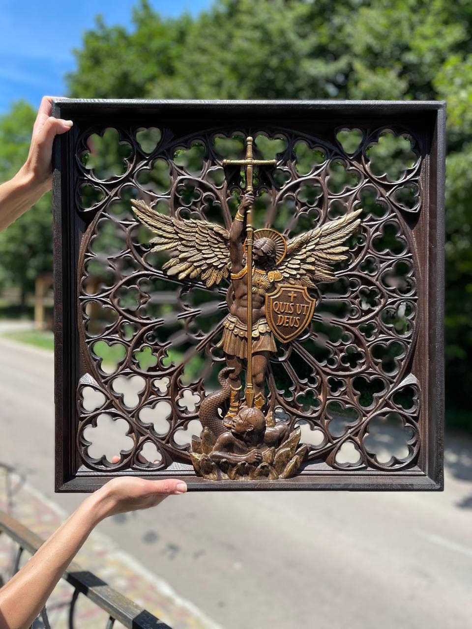 KozakWorkshop – Engroshandel 3D-vægkunst – Ærkeenglen Michael kristen håndlavet dekoration personlig gave4