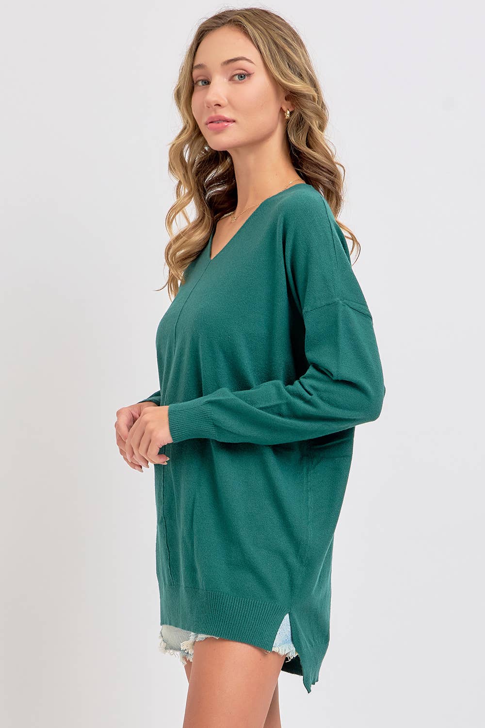 Sweet Lovely by Jen - Vendita all'ingrosso Top in maglia - Donna - Maglia morbida e confortevole casual con scollo a V1