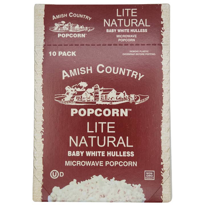 Amish Country Popcorn - Wholesale Popcorn - 10pk Microwave Lite Natural Popcorn