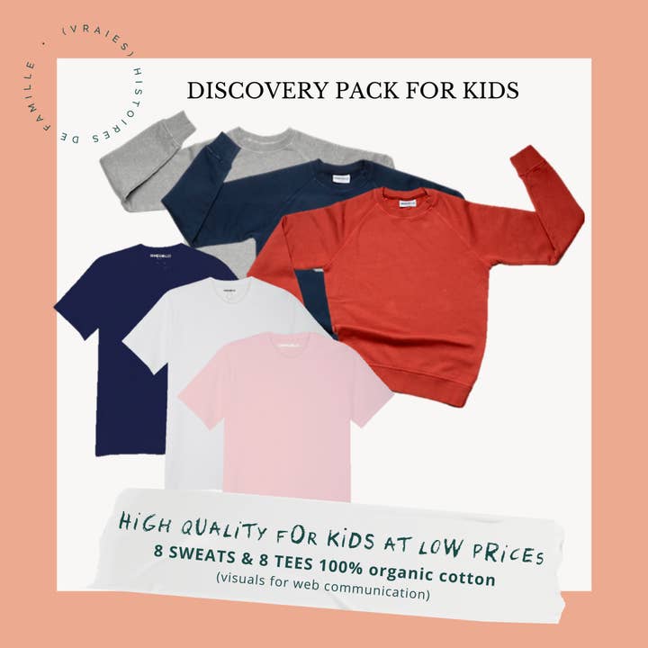 PACK BACK TO SCHOOL UNIS - 8 TRÖJOR & 8 T-SHIRTS Barn för wholesale av Bonnefamilles