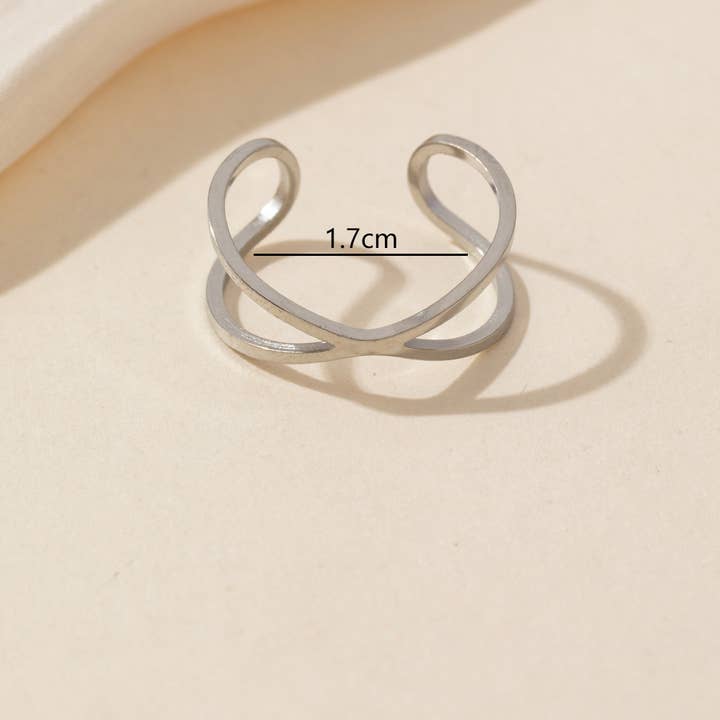 Anello regolabile in acciaio inossidabile 25BGA216 per la vendita all'ingrosso da parte di Blossom bijoux