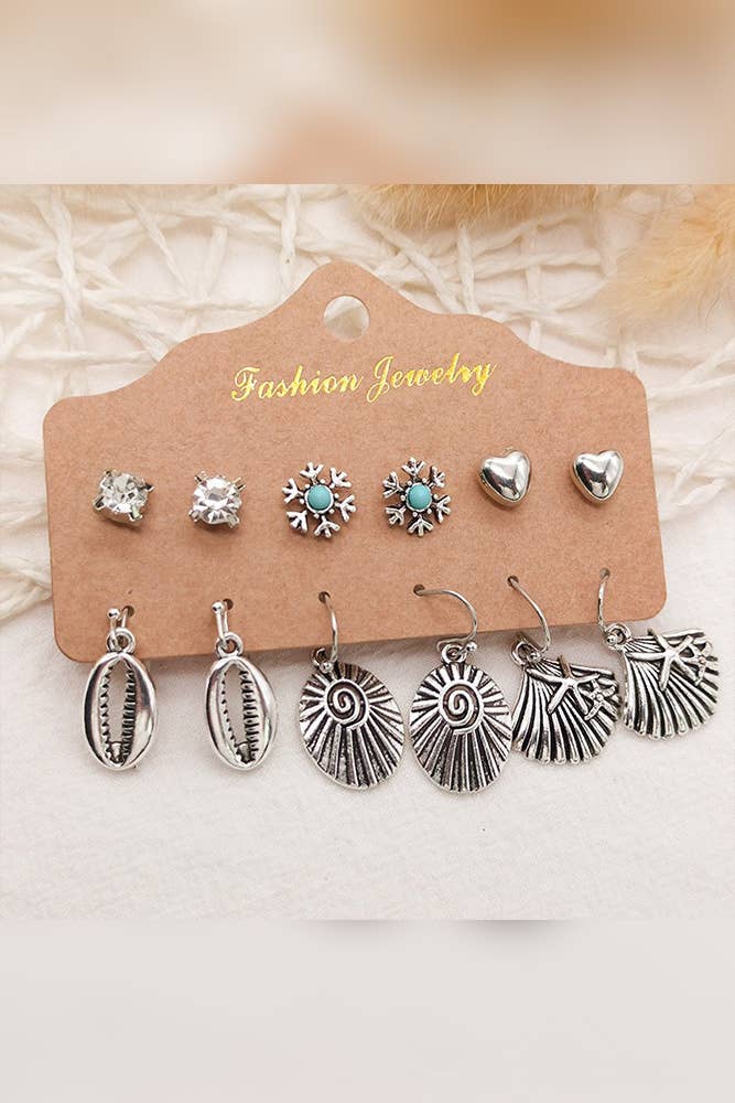 UNISHE - Wholesale Dangle Earrings - Copy Boho Turquoise Alloy Earrings Set HH0605