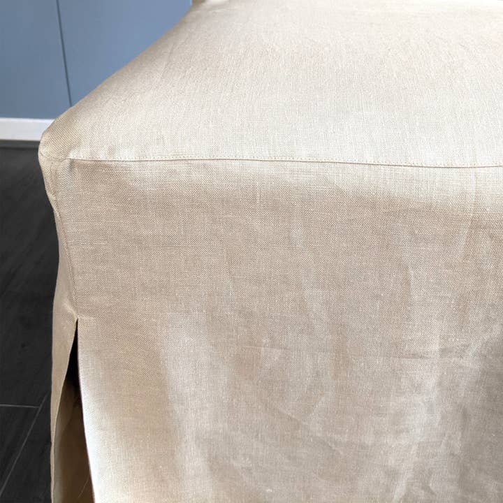 REMOVED BRAND – Engroshandel Stol-/sofabetræk – Beige linned gulvlængde spisestolbetræk, kompatibel med IKEA Henriksdal4