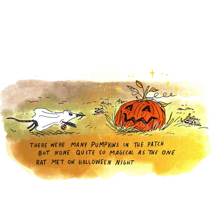 Pumpkin Patch on Halloween Original print for wholesale by Kristen Vaughn