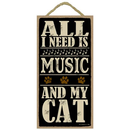 All I Need is Music and My Cat - Paw Prints and Music Symbol for wholesale by SJT Enterprises, Inc.