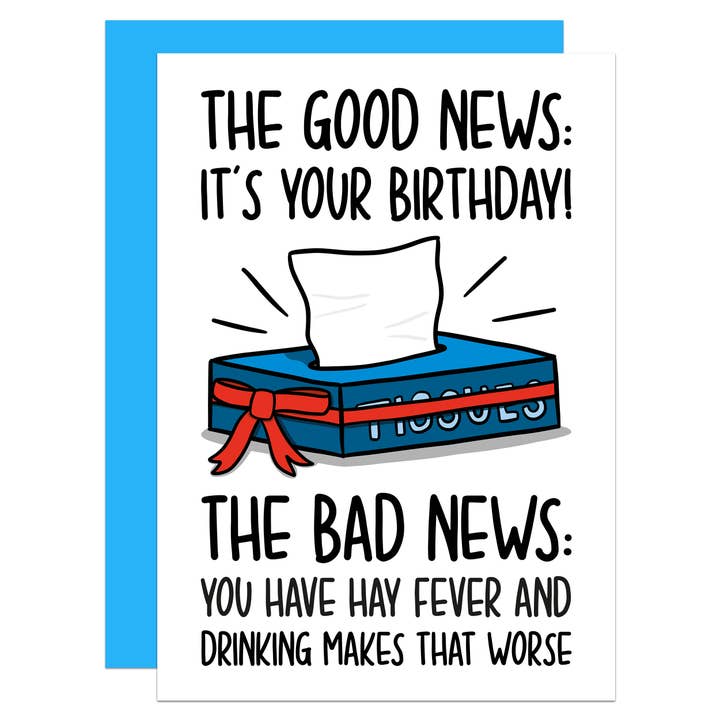 Tarjeta de cumpleaños A6 Hay fever para venta al por mayor de TeePee Creations