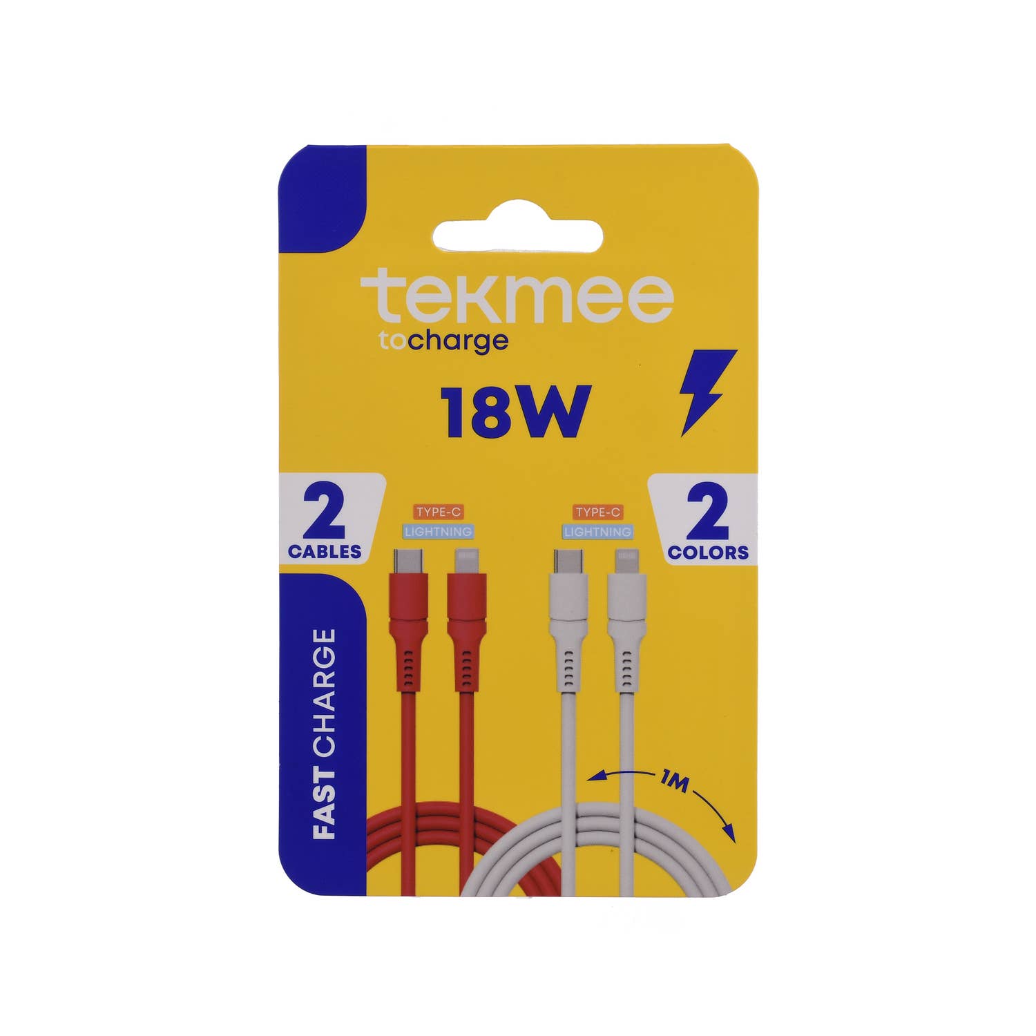 Tekmee - Wholesale Charging Cable - Set of 2 Type-C to Lightning Cables - 18W Fast Charging