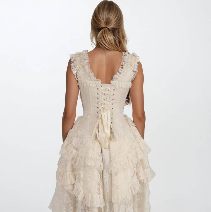 Multi Colored Lachie Victorian Inspired Corset Dress for wholesale on Faire2