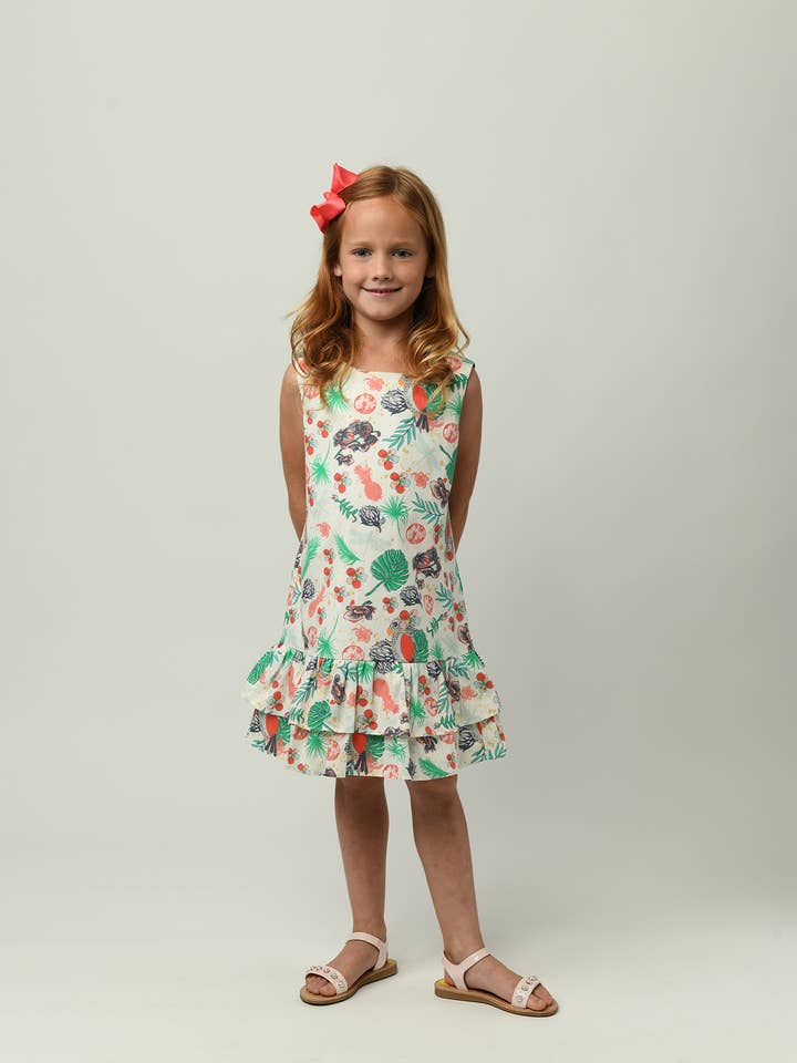 Minna - Wholesale Dress - Kids - Drop waist Dress - Tropical Paradise 4