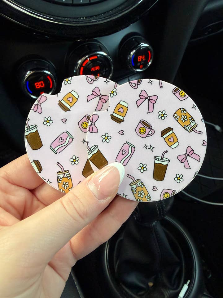 Girly Beverages Car Coasters for wholesale by DesignedbyKendal