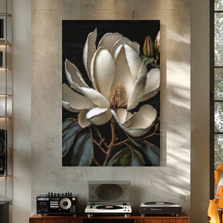 Magnolia In Bloom Vintage Spring Large Canvas Wall Art for wholesale by Olive Branch Farmhouse