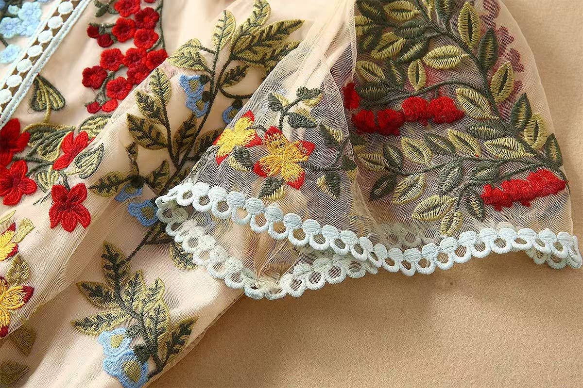 Färg som bilder DR680Y sjöjungfruklänning med broderade vattenlösliga blommor för wholesale på Faire5