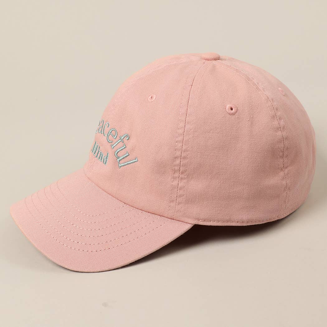 Fashion City – Engroshandel Baseballkasket - Unisex – Broderet baseballkasket med teksten "Peaceful Mind"19