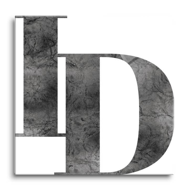 Minimalist B&W Idaho White Initials |12x12 Glass Plaque for wholesale by Love Local