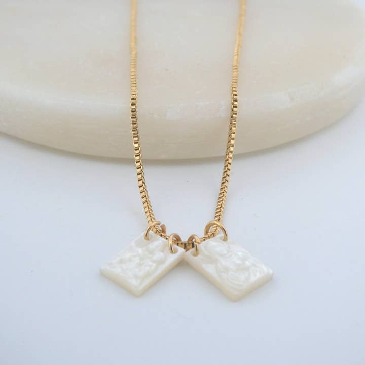 Guadalupe Gifts - Wholesale Pendant/Charm Necklace - Mother of Pearl Scapular Necklace 18-inch5