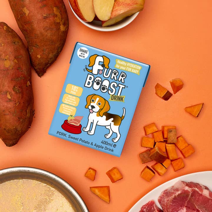 Furr Boost - Wholesale Pet Treats - Dog - Pork, Sweet Potato and Apple Half Case 6x400ml5