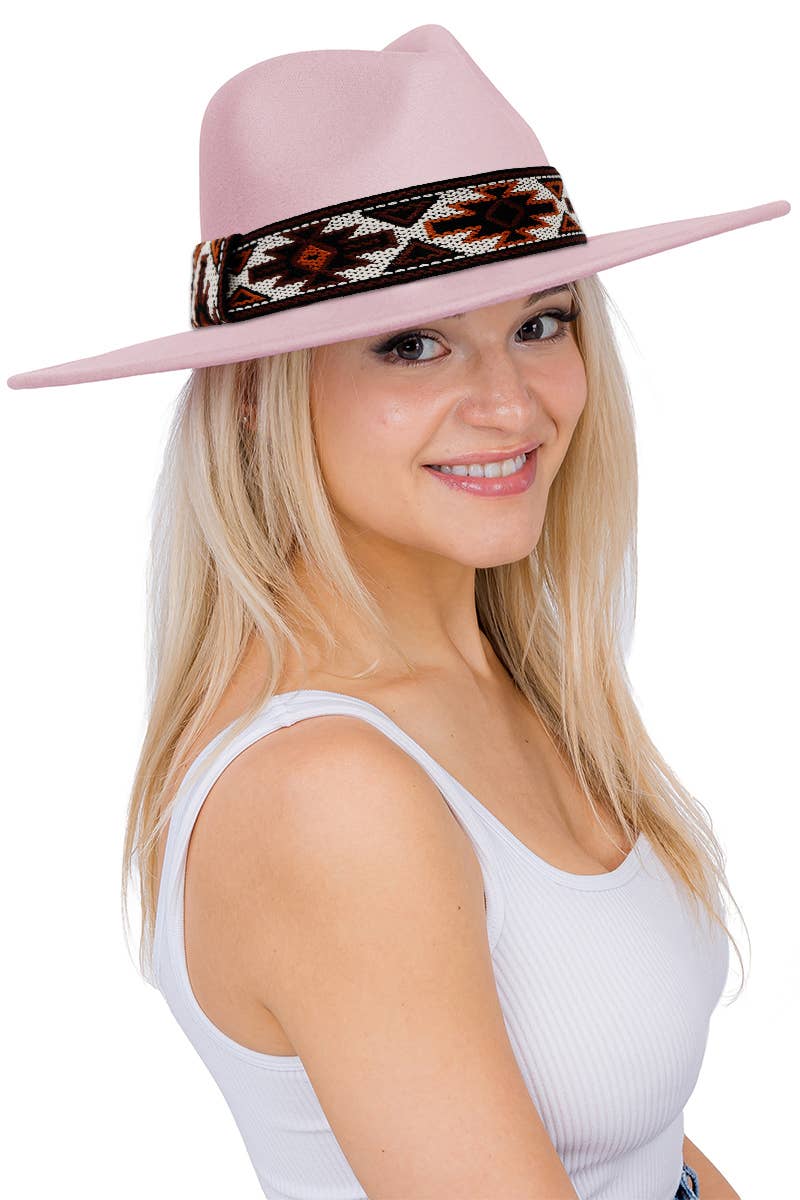 Cap Zone – Fedora - Mulher por atacado – Chapéu Rancher de Feltro Largo Navajo Rust Baja2