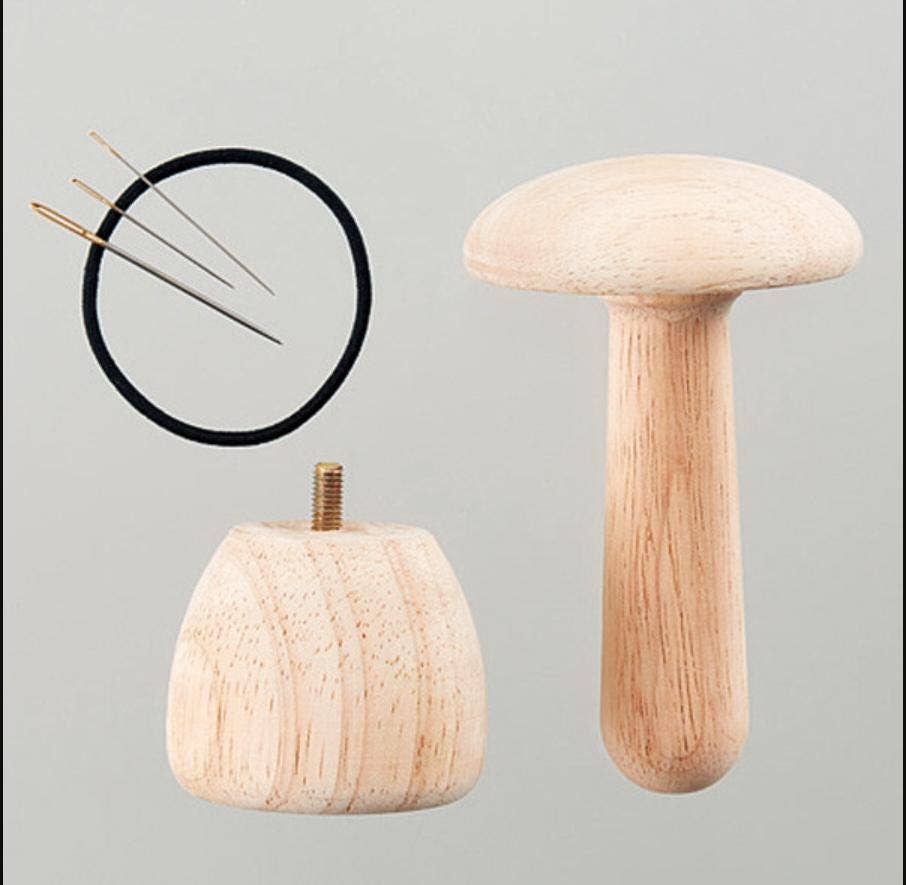 「FUNJI」In Japan – Material para bordar/ponto de cruz por atacado – Cogumelo de Remendo em Madeira de Carvalho com Kit de Costura Japonês4