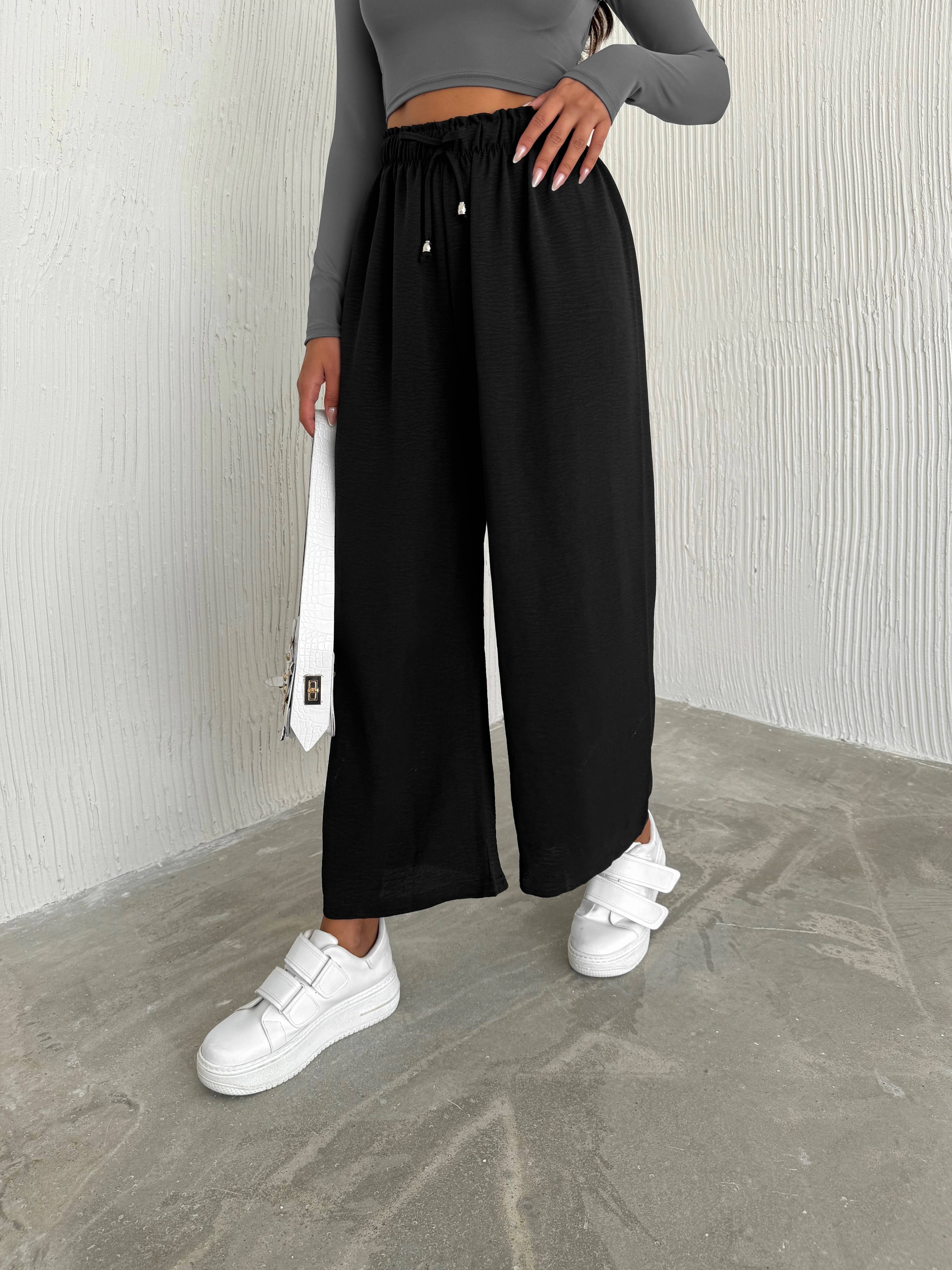 VAV NEW YORK - Wholesale Pants - Women's - Women's Solid Color Palazzo Pants Wide Leg Elastic12