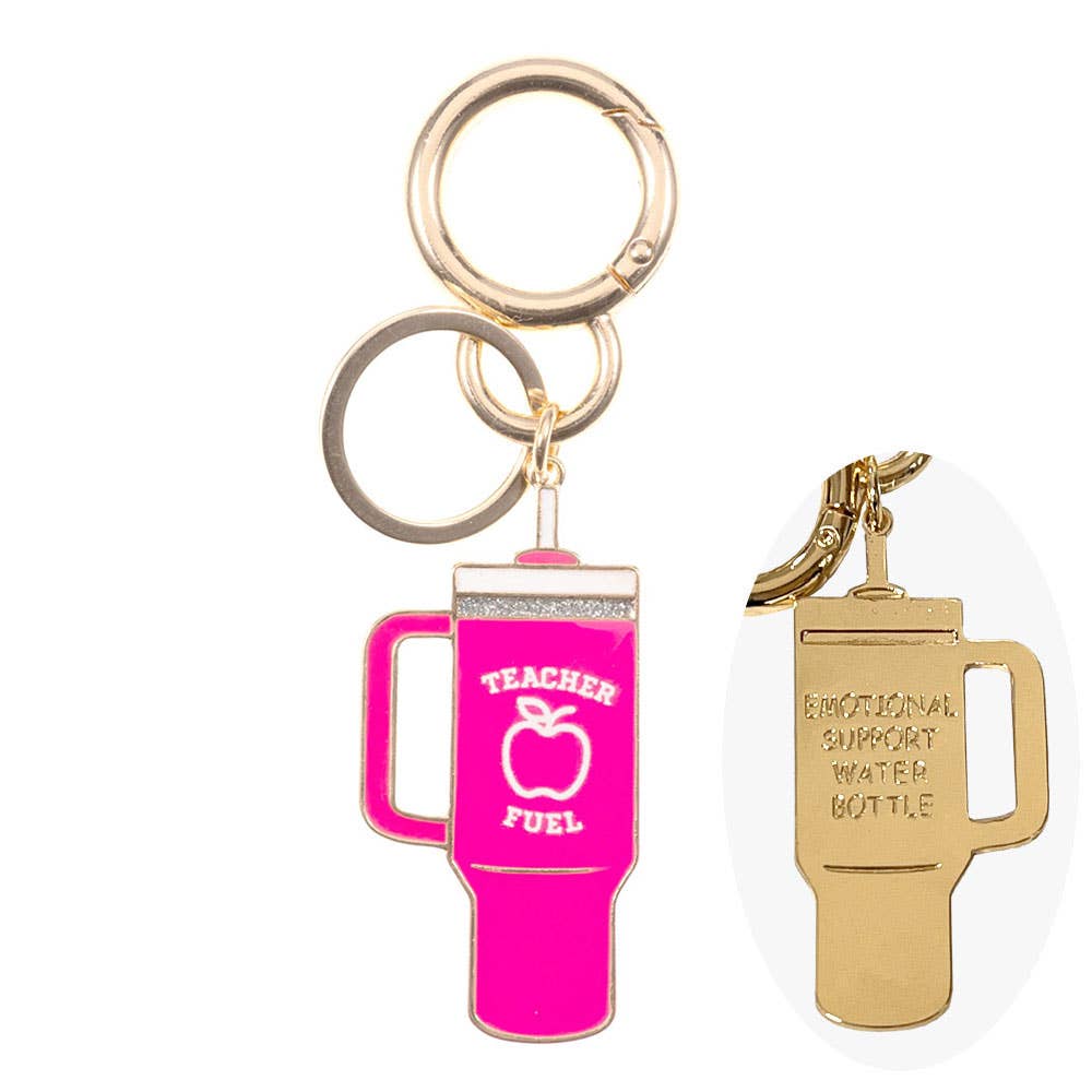 Sensibling Corp. - Wholesale Keychain - Women's - Enamel Floral Tumbler Back Engraved Keychain Bag Charm13