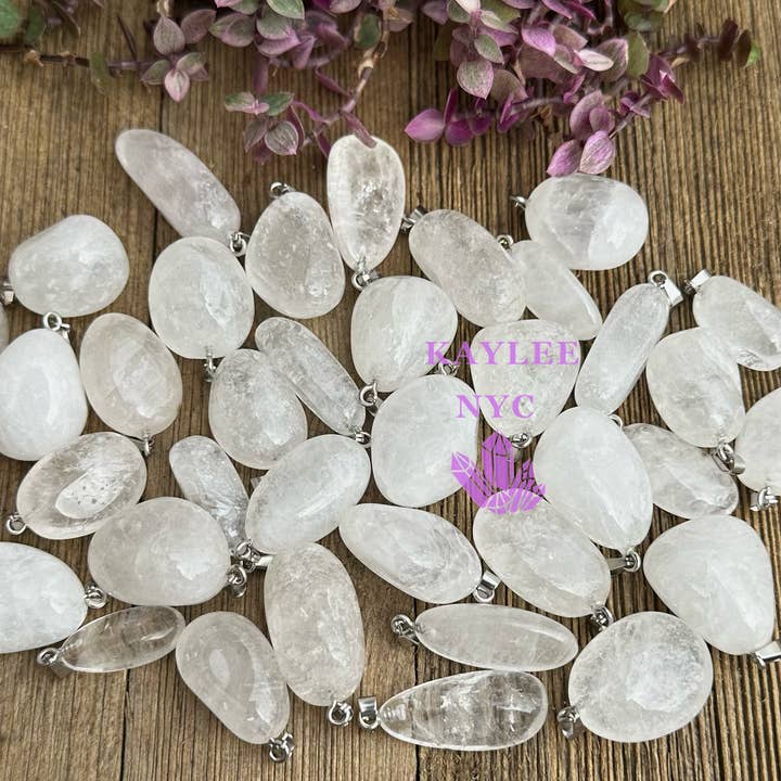 Natural Clear Quartz Crystal Pendant for wholesale by KayleeNYC