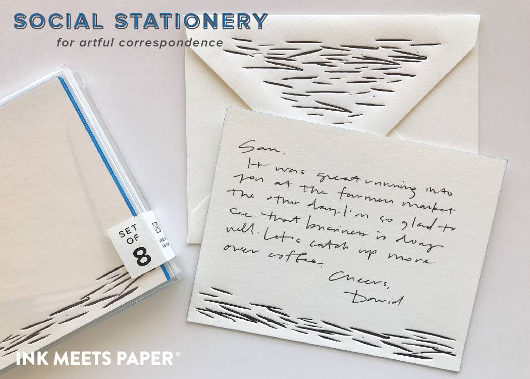 INK MEETS PAPER - Wholesale Stationery/Notecard Set - Waves - social stationery (Boxed Set of Eight Flat)3