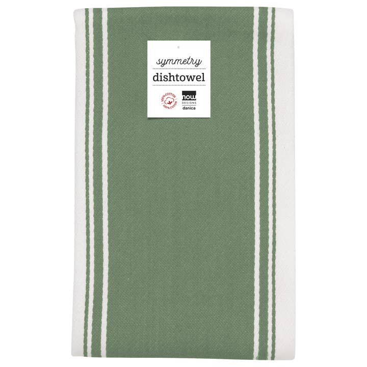 Now Designs by Danica - Wholesale Tea Towel - Symmetry Elm Green Dishtowel3