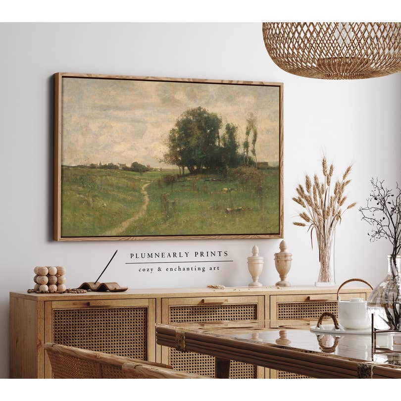 Plumnearly Prints - Wholesale Canvas Art - English Country Landscape Oil Painting Framed Canvas Art 1