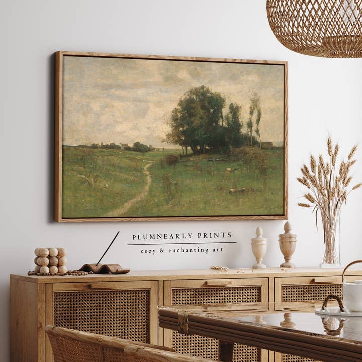 Plumnearly Prints - Wholesale Canvas Art - English Country Landscape Oil Painting Framed Canvas Art 10