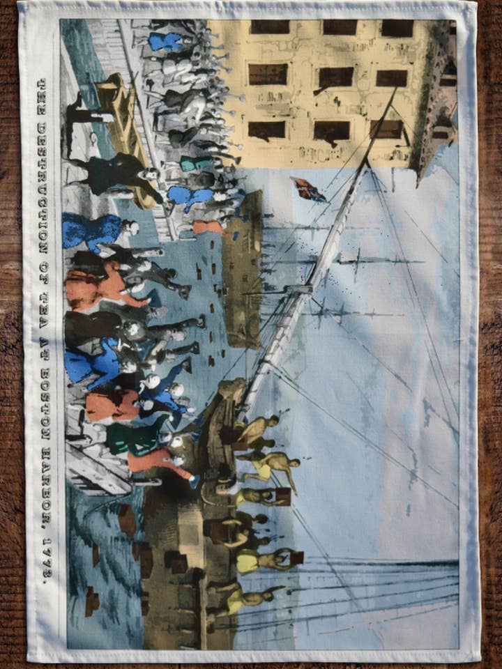 Boston Tea Party Tea Towel for wholesale by Radical Tea Towel North America