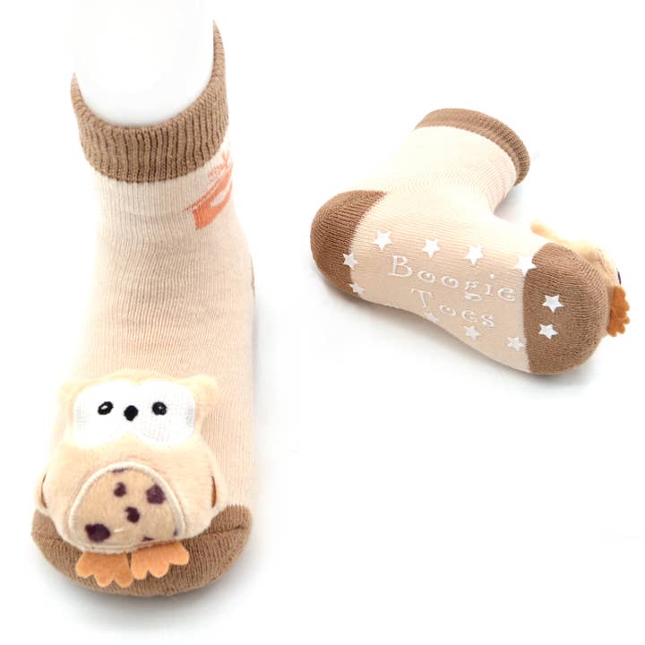 Liventi - Wholesale Socks - Baby - Wise Owl Boogie Toes - Baby Rattle Socks