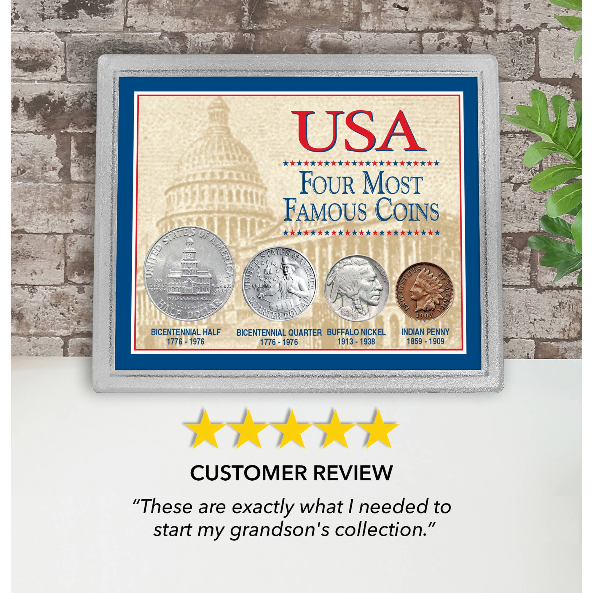 American Coin Treasures - Wholesale Decorative Tabletop Object - USA Four Most Famous Coins in Acrylic Case5