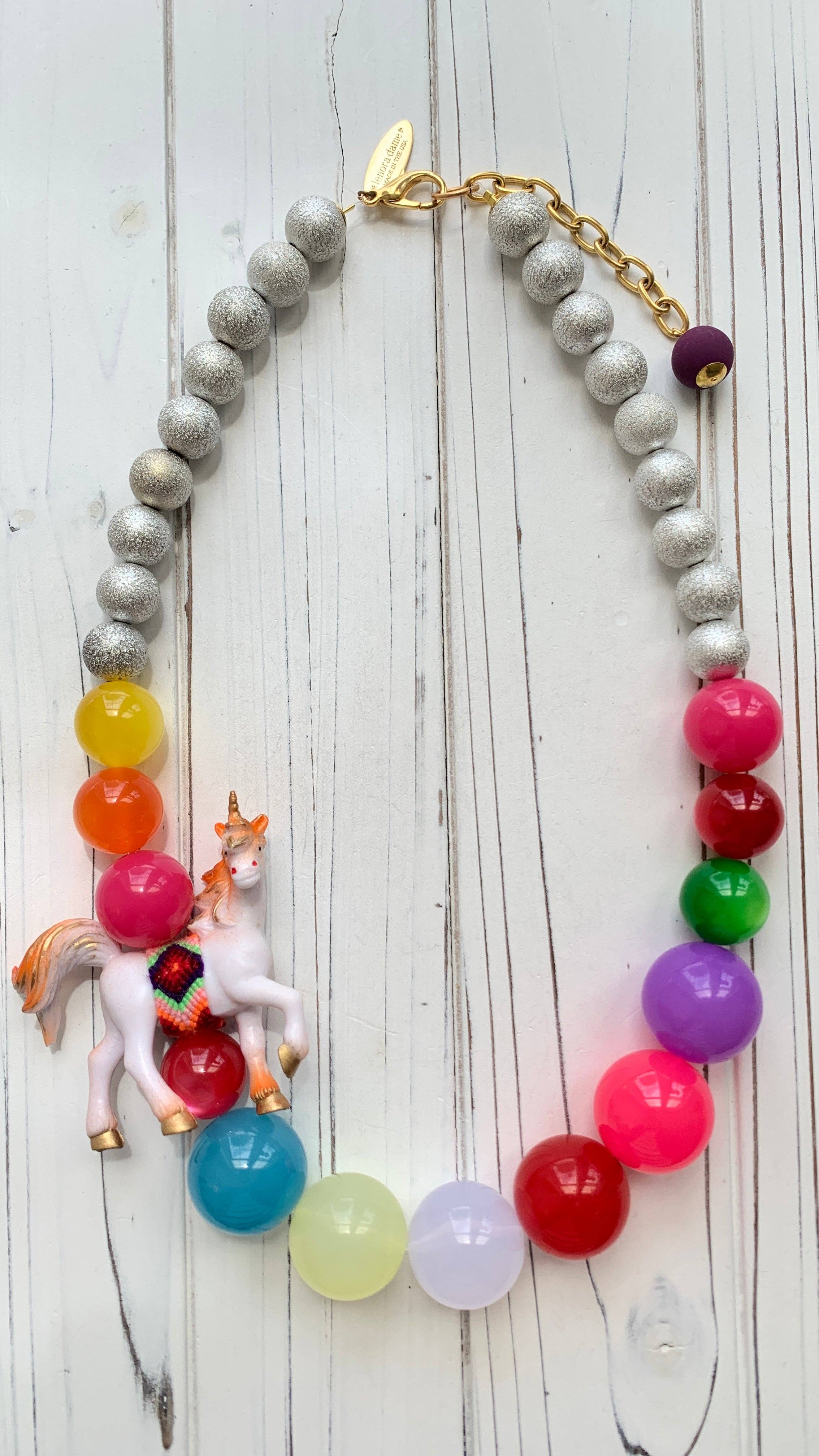 Lenora Dame - Wholesale Pendant/Charm Necklace - Magical Rainbow Unicorn Necklace1
