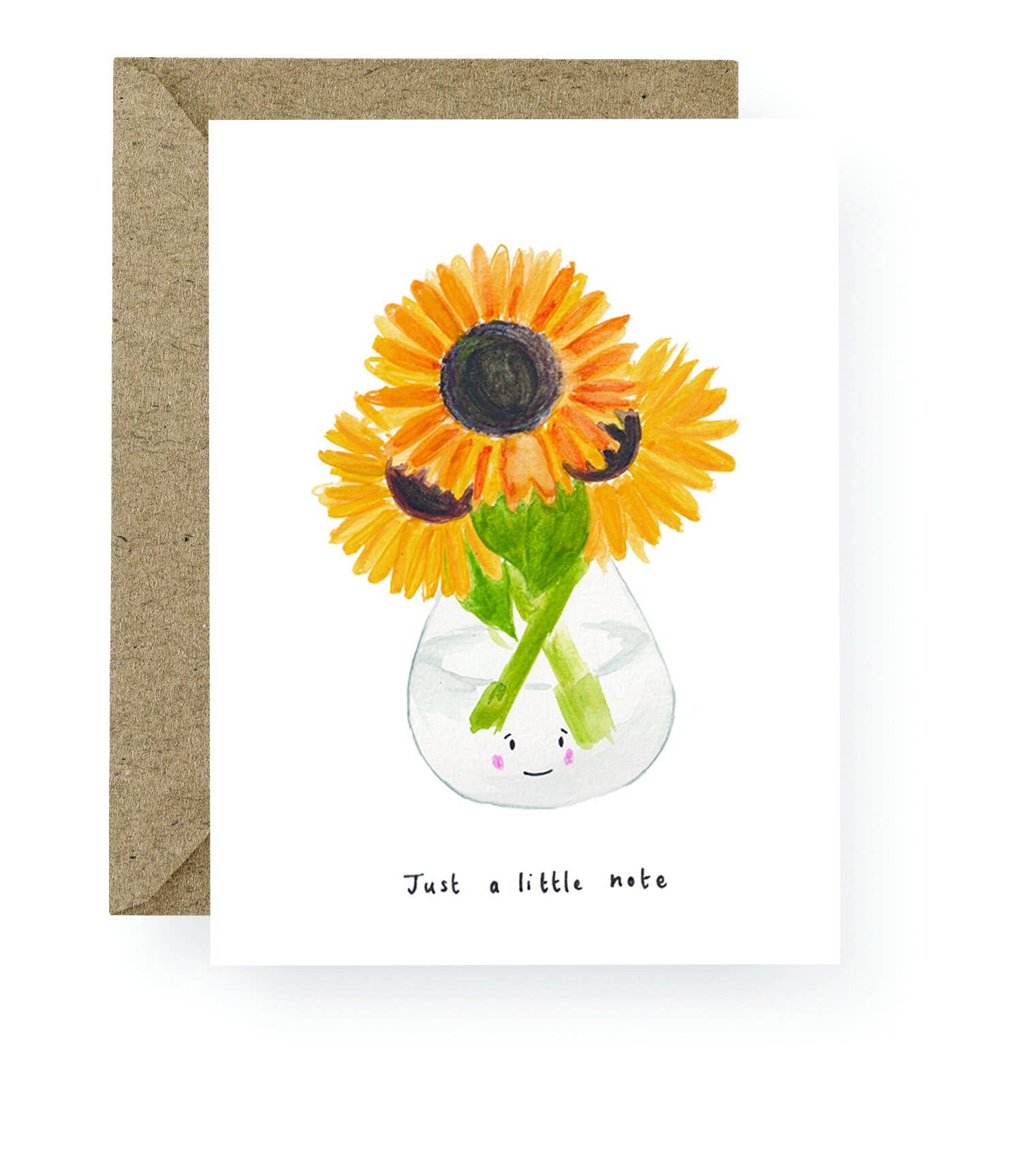 Western Sketch – wholesale Everyday greeting card – WS129 Just a little note Sunflower Greeting Card1