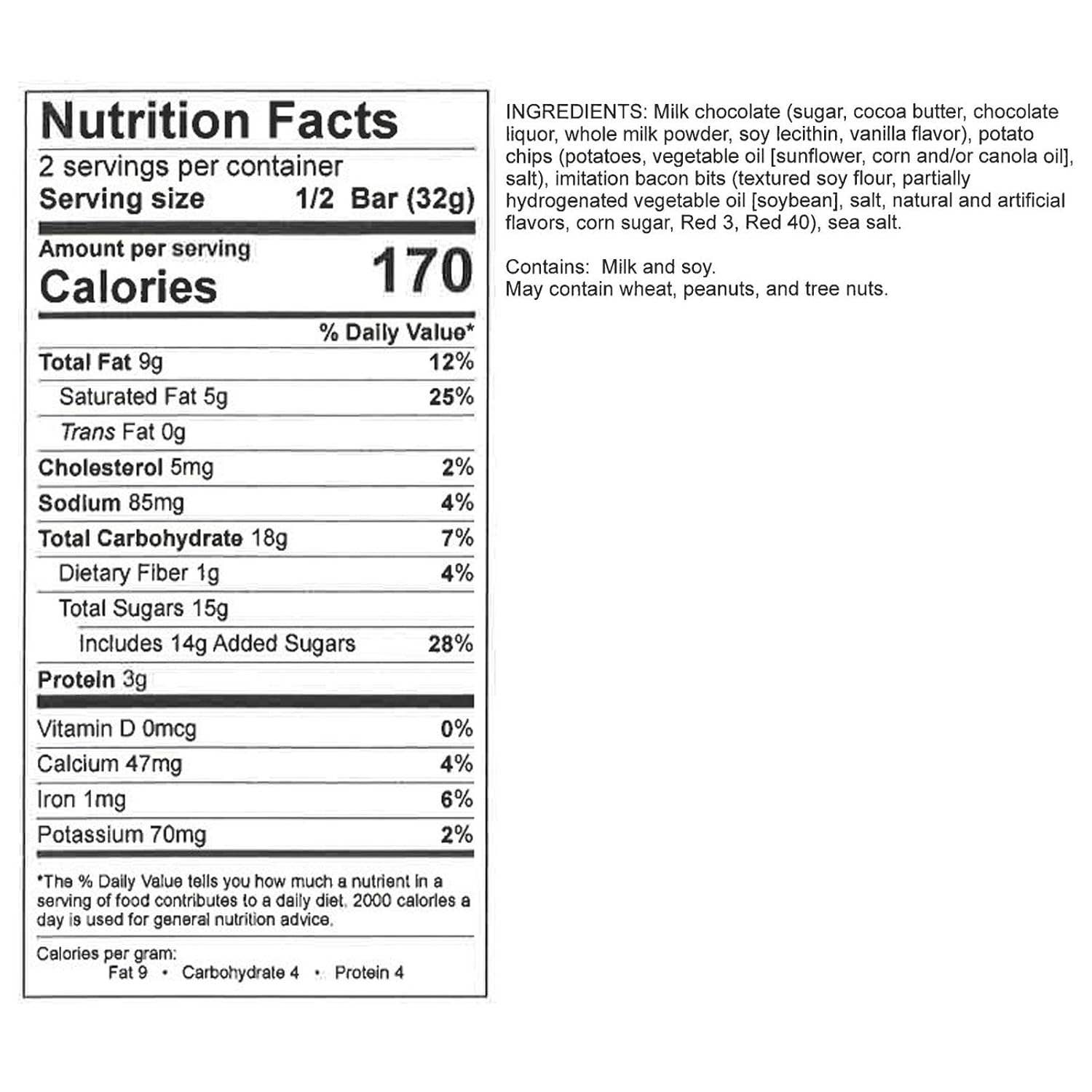 Hammond's Candies - Wholesale Snack Bar - Candy Bar - Milk Chocolate - Pigs N' Taters - 2.25 oz1